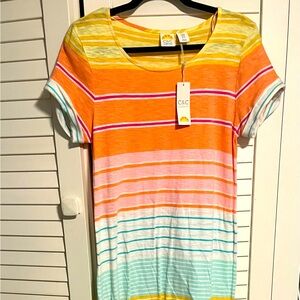 🌟NEW🌟C&C CALIFORNIA Long Tee Shirt Dress Multi Colored Size M